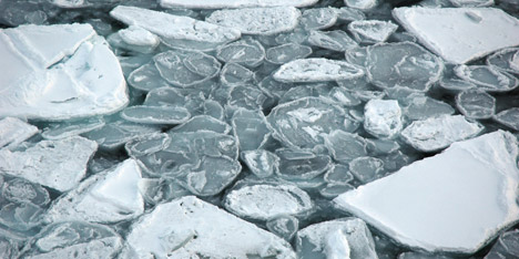 Photograph of rafted ice.