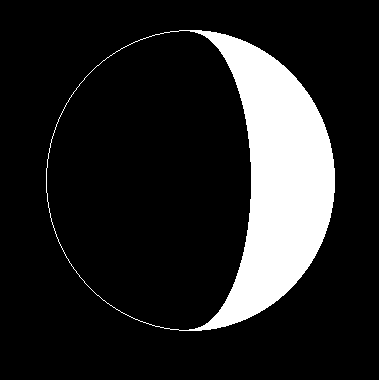 Waxing crescent moon illustration
