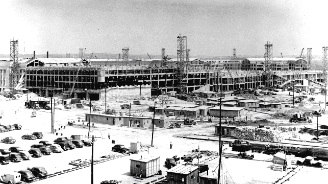 Northwest exposure of the Pentagon's construction underway, 1 July 1942