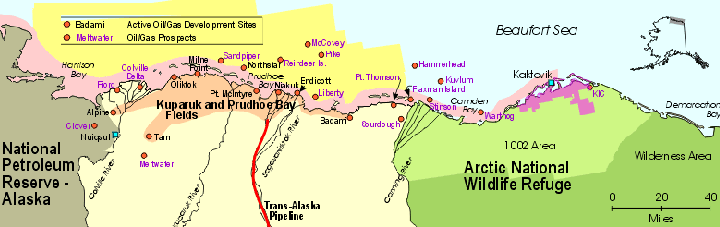 Map of current oil and gas sites USFWS