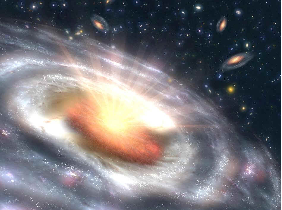 A growing black hole, called a quasar