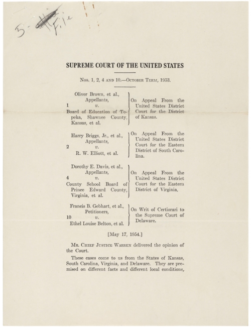 1954 Brown v. Board of Education