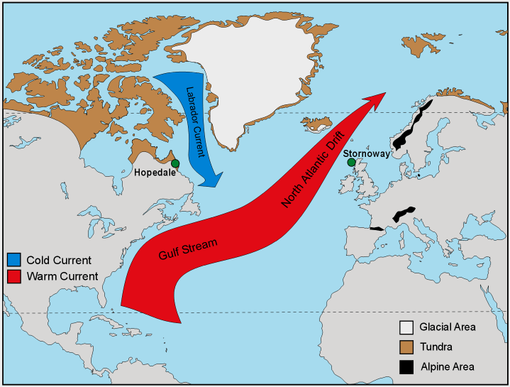 Atlantic Ocean Gulf Stream Map 