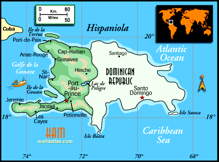 map of haiti and dominican republic. Haiti Earthquake