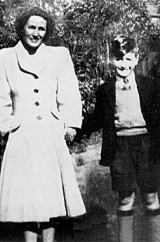 John Lennon as a child with his aunt Mimi, who raised him